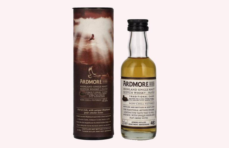 The Ardmore TRADITIONAL PEATED Highland Single Malt 46% Vol. 0,05l in Geschenkbox