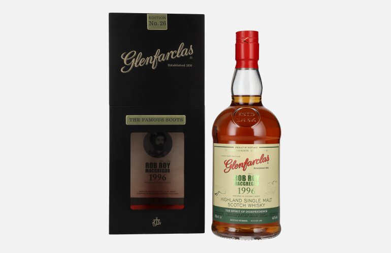 Glenfarclas The Famous Scots ROB ROY MACGREGOR Highland Single Malt 1996 46% Vol. 0,7l en boîte cadeau
