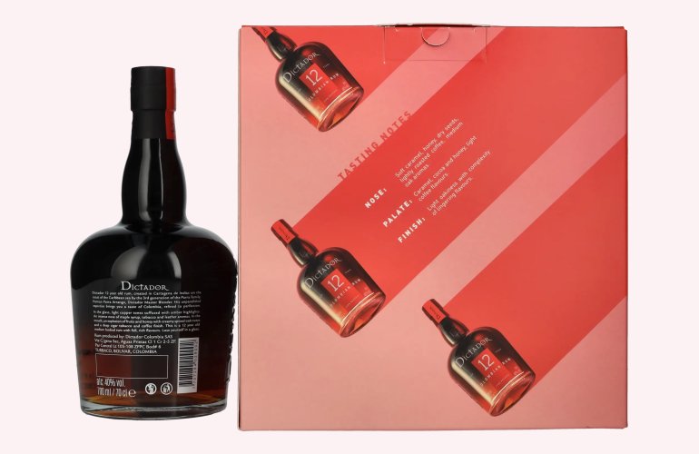 Dictador 12 Years Old ICON RESERVE Colombian Rum 40% Vol. 0,7l in Giftbox with 2 glasses