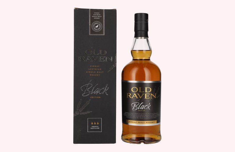 Old Raven Triple Distilled Single Malt Whisky Black Edition Fasstärke 54% Vol. 0,7l in Giftbox