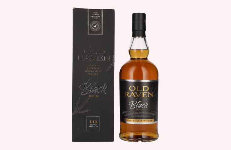 Old Raven Triple Distilled Single Malt Whisky Black Edition Fasstärke 54% Vol. 0,7l in Geschenkbox