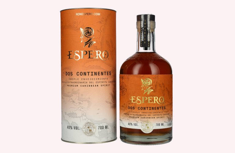 Ron Espero Dos Continentes Premium Caribbean Spirit 40% Vol. 0,7l en boîte cadeau