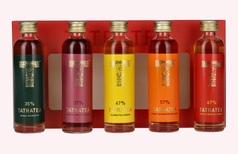 TATRATEA Tasting Set Red 48,6% Vol. 5x0,04l in geschenkverpakking