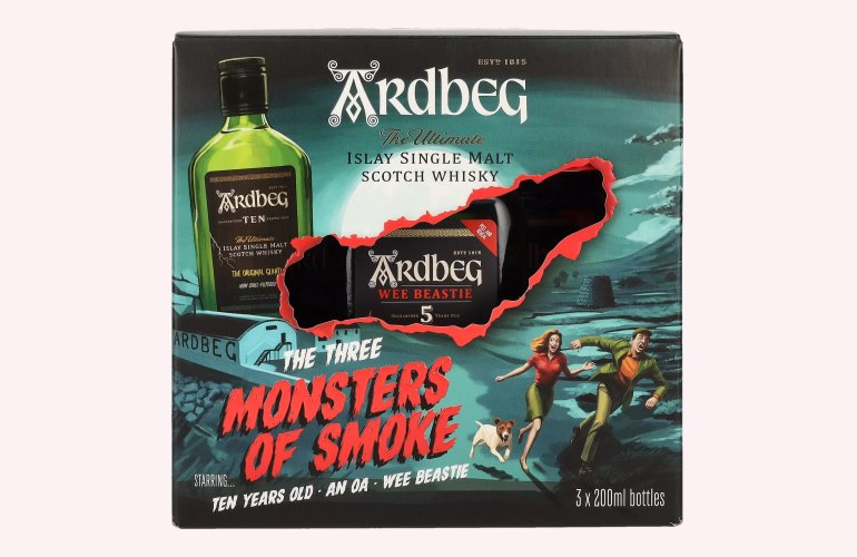Ardbeg The Three MONSTERS OF SMOKE 46,7% Vol. 3x0,2l in Geschenkbox