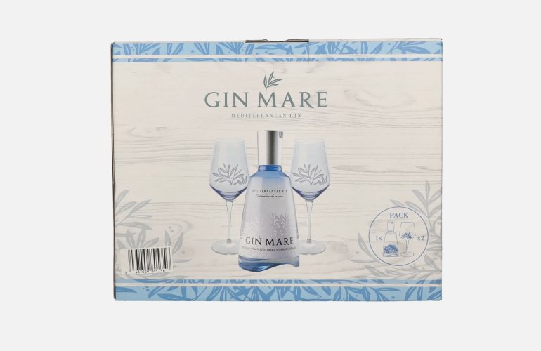 Gin Mare Mediterranean Gin 42,7% Vol. 0,7l in Giftbox with 2 glasses