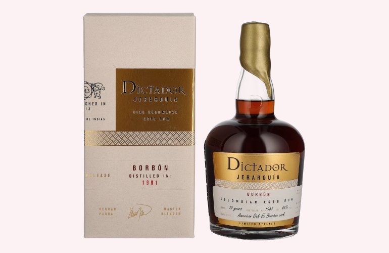 Dictador JERARQUÍA 39 Years Old BORBÓN Rum 1981 43% Vol. 0,7l in Geschenkbox