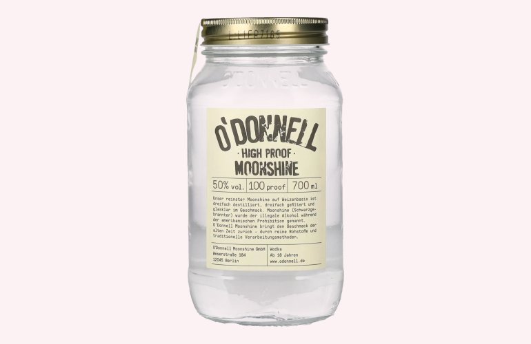 O'Donnell Moonshine HIGH PROOF Weizenbrand 50% Vol. 0,7l