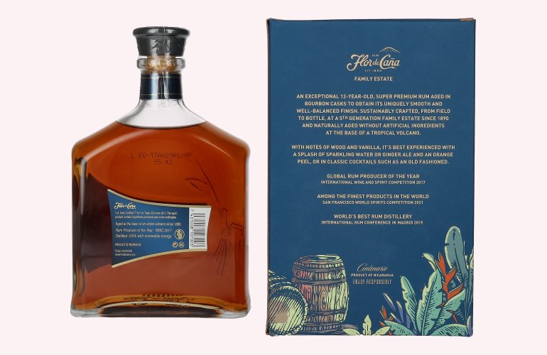 Flor de Caña Centenario 12 Years Old Rum 40% Vol. 0,7l in geschenkverpakking