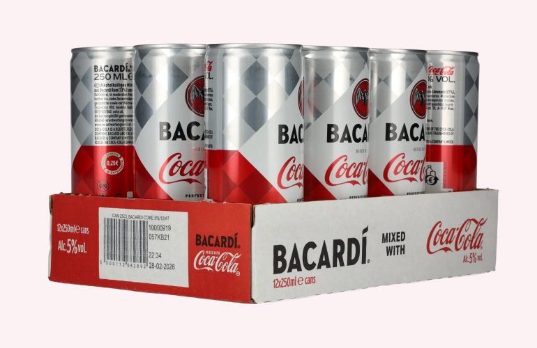 Bacardi Rum & Coca-Cola 5% Vol. 12x0,25l Dosen Pfand