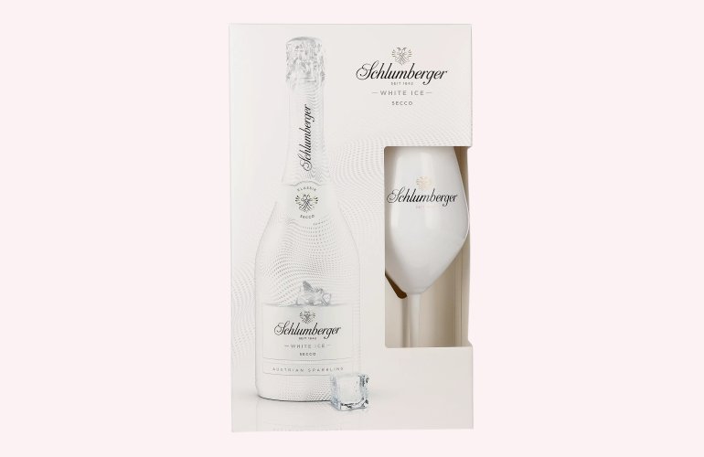 Schlumberger WHITE ICE Austrian Sparkling Secco 11,5% Vol. 0,75l in Giftbox with Ritzenhof glass