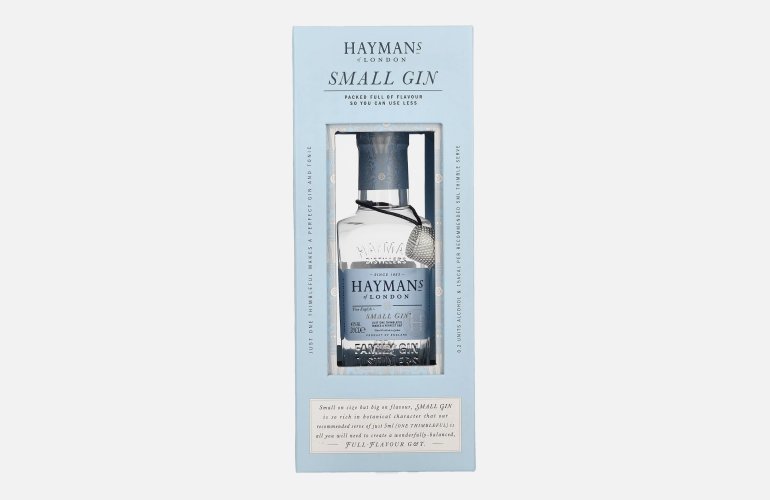 Hayman's of London SMALL GIN 43% Vol. 0,2l en boîte cadeau avec 5 ml Portionierer