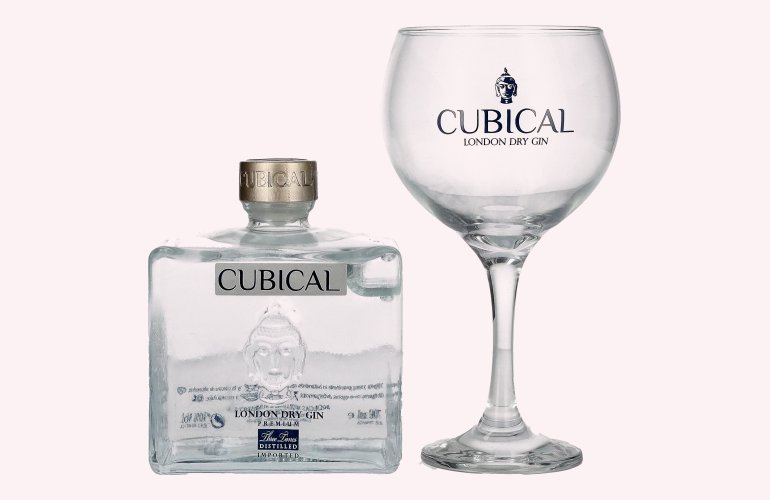 Cubical Premium London Dry Gin 40% Vol. 0,7l mit Stielglas