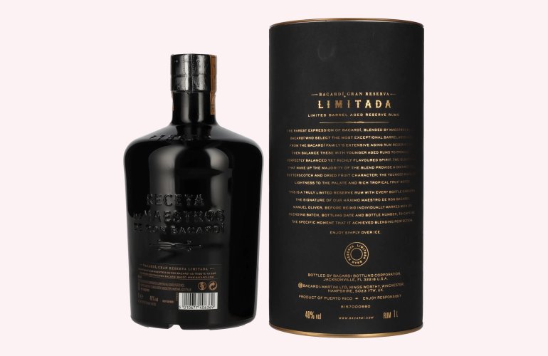 Bacardi Gran Reserva LIMITADA Limited Batch Rum 40% Vol. 1l en boîte cadeau