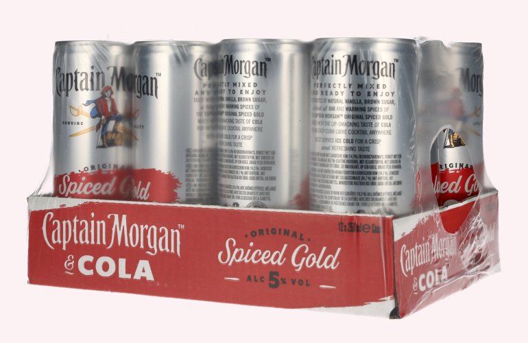 Captain Morgan Original Spiced Gold & Cola 5% Vol. 12x0,25l Dosen