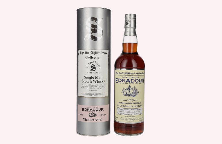 Signatory Vintage Edradour 10 Years Old The Un-Chillfiltered 2013 46% Vol. 0,7l in Giftbox