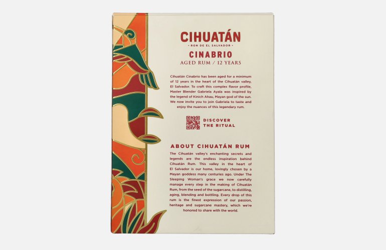 Cihuatán 12 Years CINABRIO Rum El Salvador 40% Vol. 0,7l in Giftbox with 2 glasses