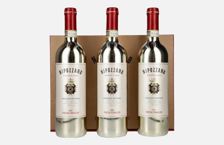 Frescobaldi NIPOZZANO Chianti Rúfina Riserva GOLD EDITION DOCG 2020 13,5% Vol. 3x0,75l in geschenkverpakking