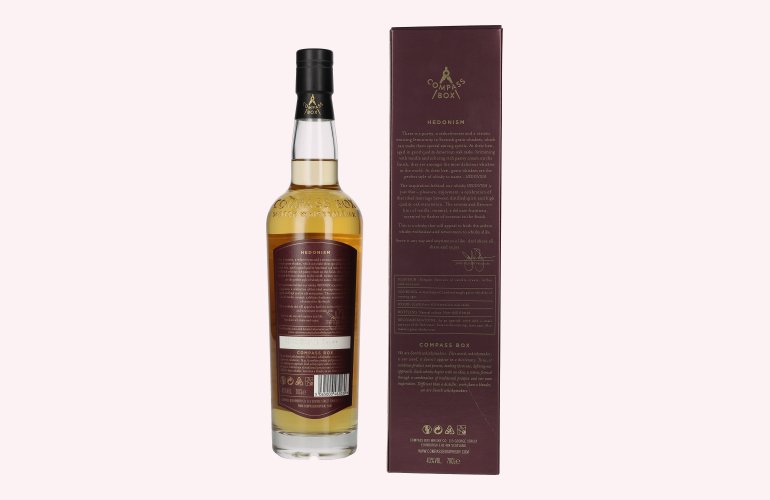 Compass Box HEDONISM Blended Grain Scotch Whisky 43% Vol. 0,7l en boîte cadeau