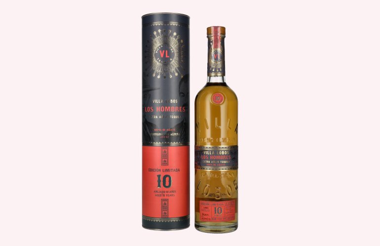 Villa Lobos Tequila LOS HOMBRES 10 Años Extra Añejo Edición Limitada 40% Vol. 0,7l en boîte cadeau