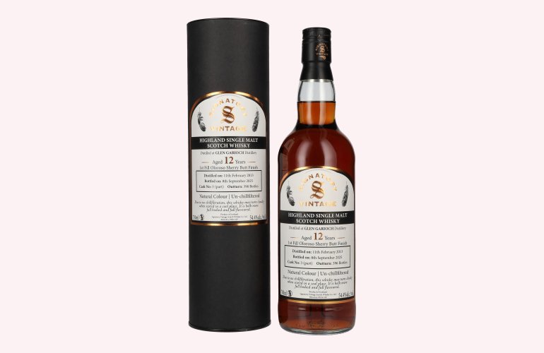 Signatory Vintage GLEN GARIOCH 12 Years Old 1st Fill Oloroso Sherry Butt Finish Cask # 3 54,4% Vol. 0,7l in geschenkverpakking