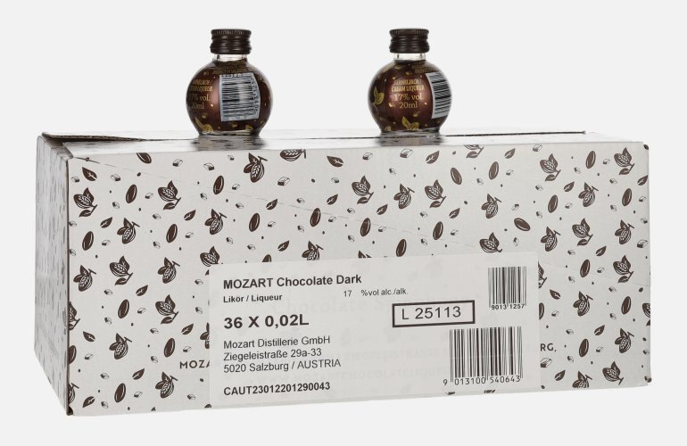 Mozart Chocolate Dark Sahnelikör 17% Vol. 36x0,02l