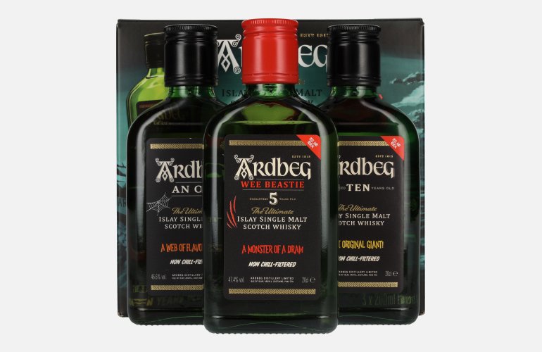 Ardbeg The Three MONSTERS OF SMOKE 46,7% Vol. 3x0,2l in geschenkverpakking