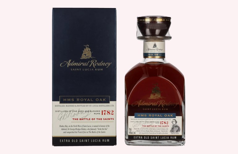 Admiral Rodney HMS ROYAL OAK Extra Old Saint Lucia Rum 40% Vol. 0,7l in Giftbox