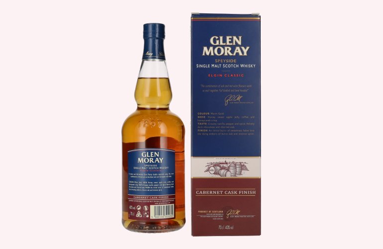 Glen Moray Elgin Classic Cabernet Cask Finish 40% Vol. 0,7l in Giftbox