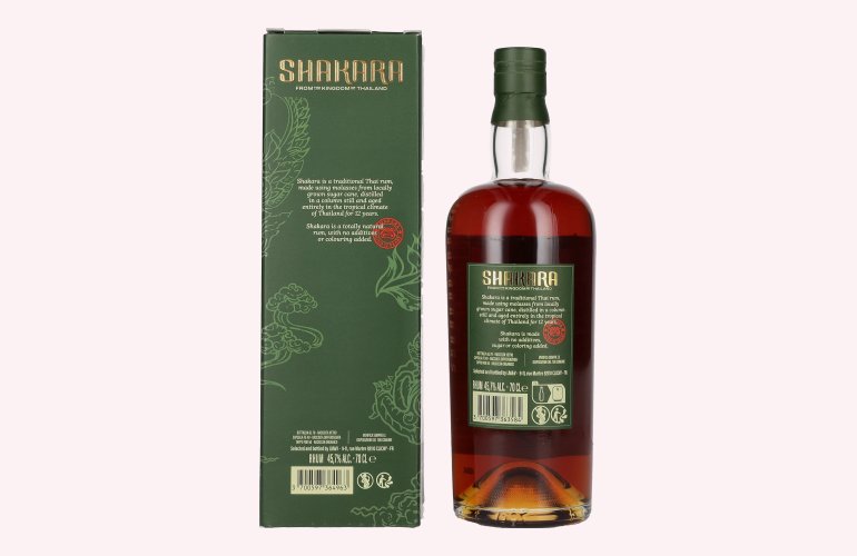 SHAKARA 12 Years Old Thailand Rum 45,7% Vol. 0,7l en boîte cadeau