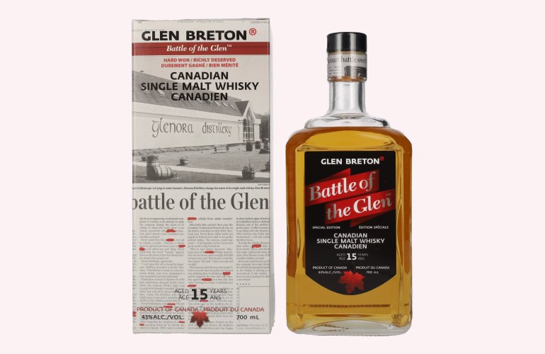 Glen Breton Battle of the Glen 15 Years Old Canadian Single Malt Whisky 43% Vol. 0,7l in Geschenkbox