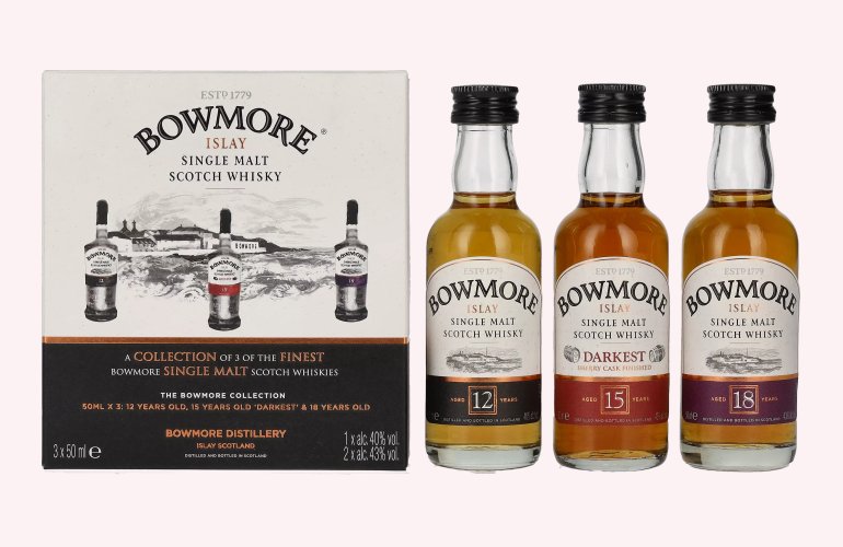 Bowmore Distillers Collection (12 YO, 15 YO, 18 YO) 42% Vol. 3x0,05l in Geschenkbox