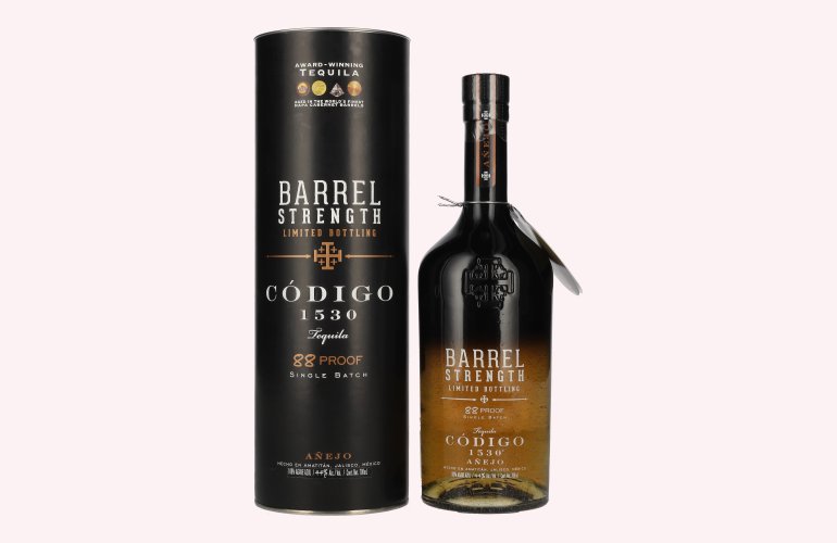 Código 1530 BARREL AÑEJO Tequila 44% Vol. 0,7l in Geschenkbox