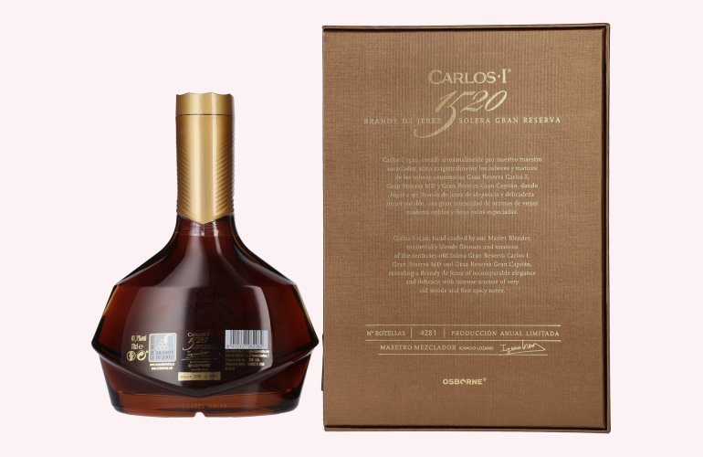 Carlos I 1520 Brandy de Jerez Solera Gran Reserva 41,1% Vol. 0,7l in geschenkverpakking