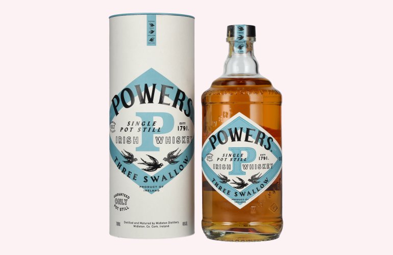 Powers THREE SWALLOW Single Pot Still Irish Whiskey 40% Vol. 0,7l in Geschenkbox