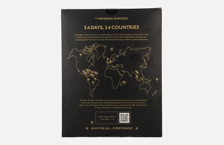 24 DAYS OF RUM The Original Rum Box Black Edition 41,3% Vol. 24x0,02l en boîte cadeau avec 2 Nosing Verres
