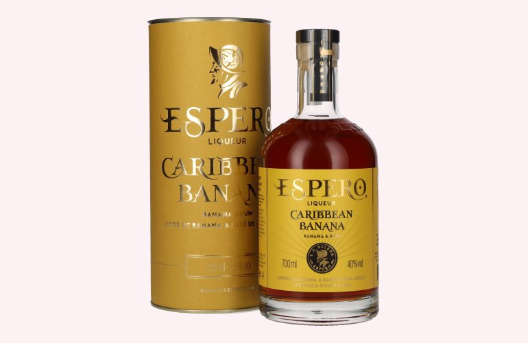 Ron Espero Caribbean Banana Rum Liqueur 40% Vol. 0,7l en boîte cadeau