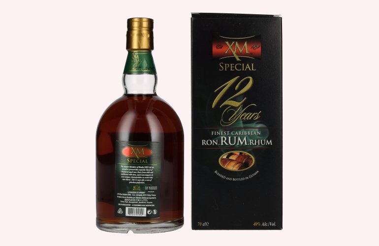 XM SPECIAL 12 Years Old Finest Caribbean Rum 40% Vol. 0,7l in Giftbox