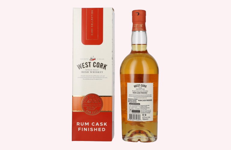 West Cork Irish Whiskey Rum Cask Finished 43% Vol. 0,7l in Geschenkbox