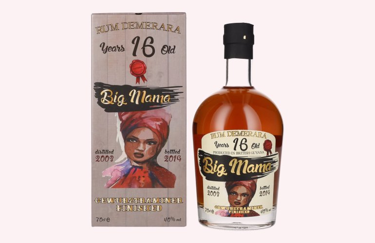 Big Mama 16 Years Old Rum Demerara Gewürztraminer Finished 40% Vol. 0,7l in Giftbox