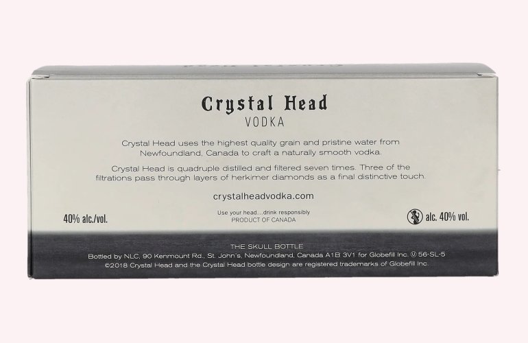 Crystal Head Vodka 40% Vol. 4x0,05l in geschenkverpakking