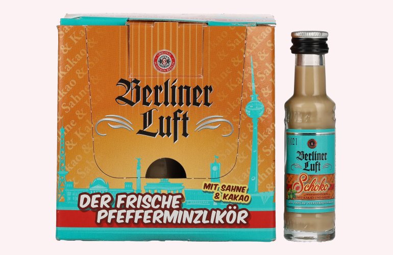 Berliner Luft SCHOKO Der Frische Pfefferminzlikör 15% Vol. 24x0,02l