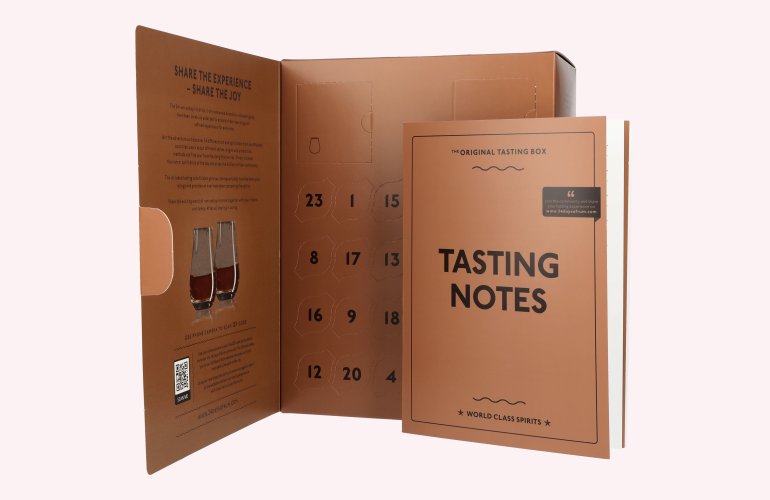 24 DAYS OF RUM AND SPIRIT DRINK The Original Tasting Box 41% Vol. 24x0,02l en boîte cadeau avec 2 Nosing Verres