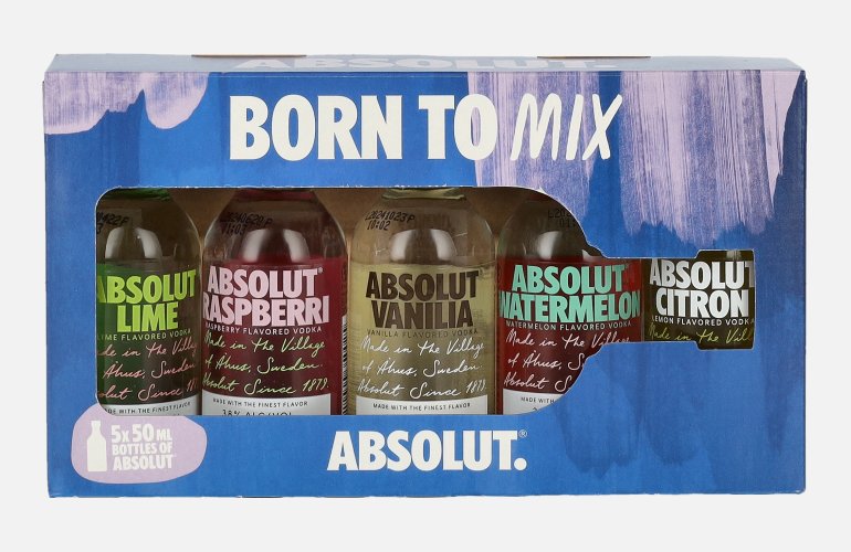 Absolut Vodka FLAVORED FIVE Miniature Set 38,8% Vol. 5x0,05l