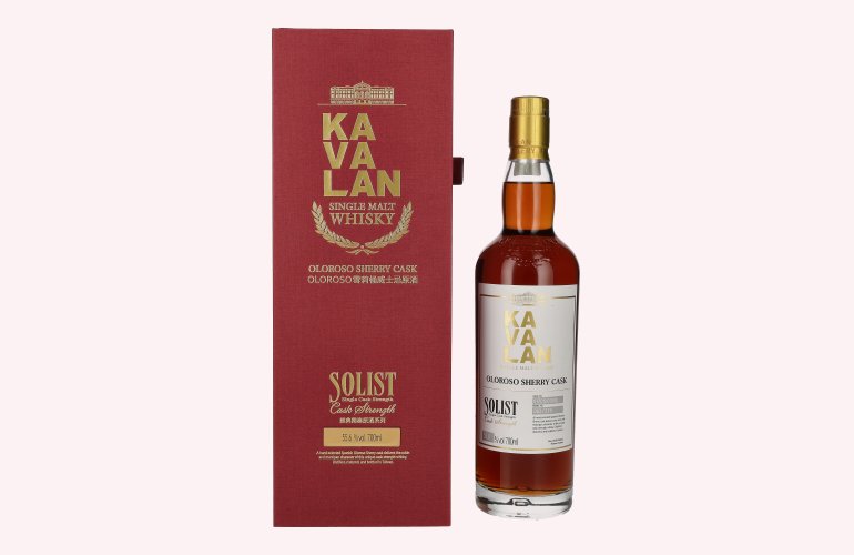 Kavalan SOLIST Single Malt Whisky OLOROSO SHERRY CASK Cask Strength 55,6% Vol. 0,7l in geschenkverpakking