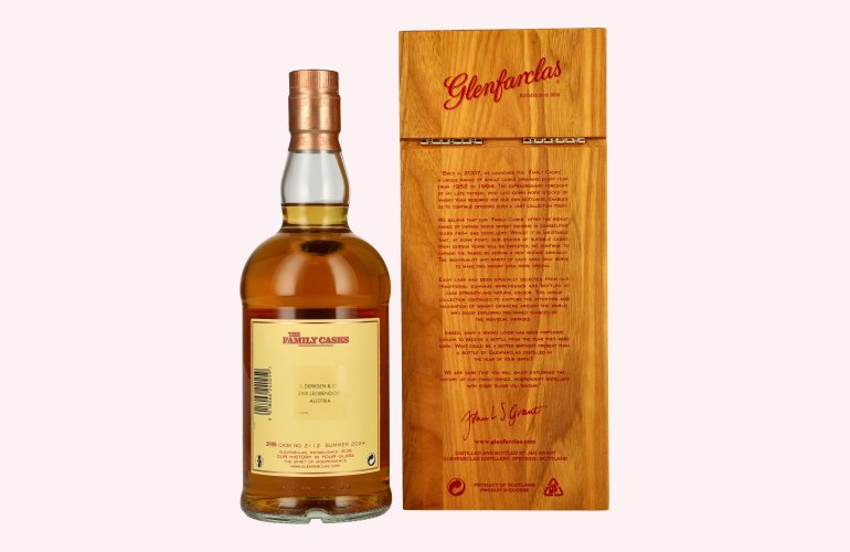 Glenfarclas THE FAMILY CASKS Single Cask SUMMER 2024 Plain Butt #2112 2008 57,7% Vol. 0,7l in Holzkiste