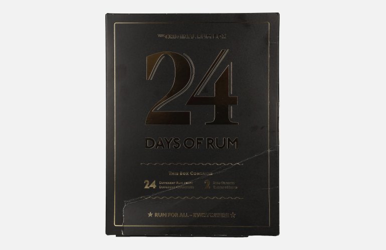 24 DAYS OF RUM The Original Rum Box Black Edition 41,3% Vol. 24x0,02l en boîte cadeau avec 2 Nosing Verres