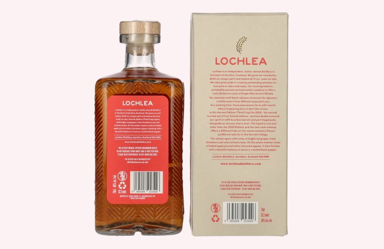Lochlea HARVEST EDITION Third Crop Single Malt Scotch Whisky 46% Vol. 0,7l en boîte cadeau