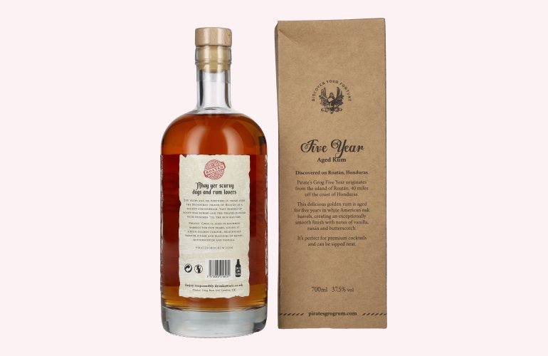 Pirate's Grog 5 Years Old Honduran Rum 37,5% Vol. 0,7l in Geschenkbox