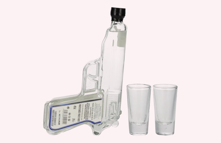 VODKA 38 Pistol 40% Vol. 0,2l with 2 Shotgläsern