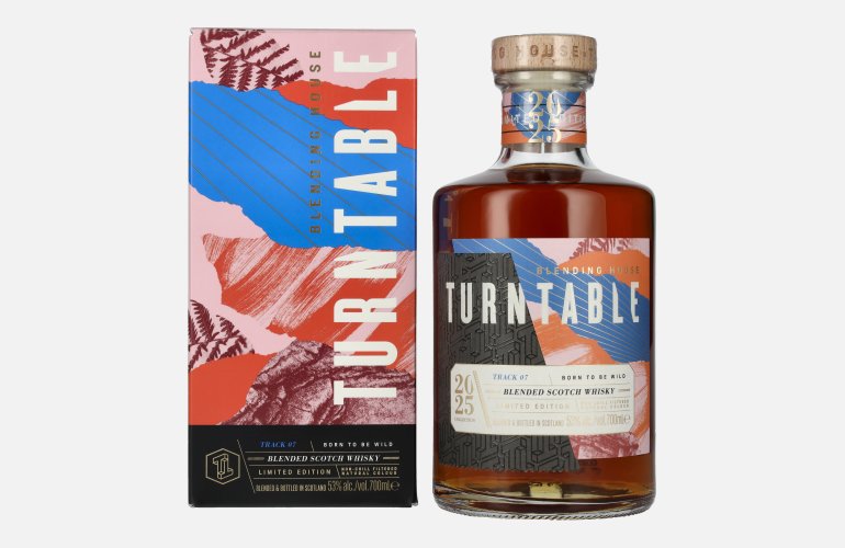 Turntable BORN TO BE WILD Blended Scotch Whisky Limited Edition Track 07 2025 53% Vol. 0,7l en boîte cadeau